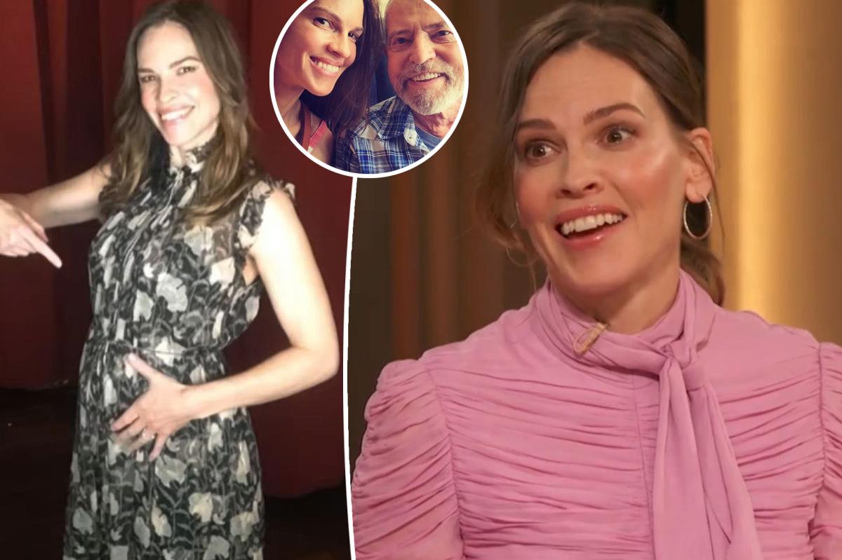 Pregnant Hilary Swank reveals twins' due date